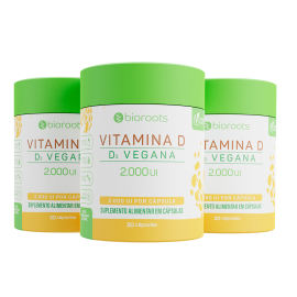 Kit 3 Vitaminas D 2000UI com 30 Unidades - Bioroots