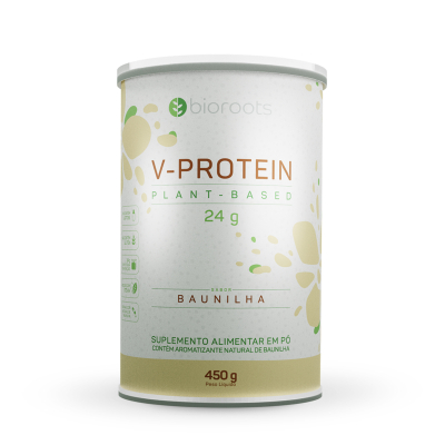 Proteína V-protein Plant Based  baunilha 450g  - Bioroots