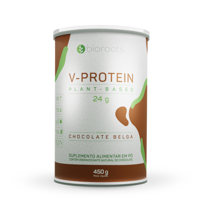 Proteína V-protein Plant Based Chocolate Belga 450g Bioroots